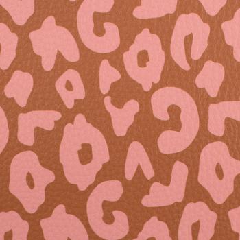 Preview: 50x70cm Zuschnitt Kunstleder Happy Collection Leo Terracotta/Lachs by Cherry Picking von Swafing